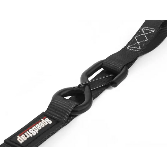AFX Motorsports | 1In x 15Ft Ratchet Tie Down w/ Snap FtSFt Hooks w/ Soft Tie (2 Pack) - Black