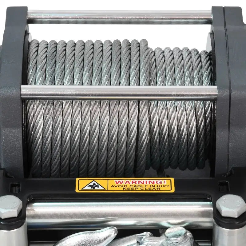 AFX Motorsports | 4500 LBS 12V DC 15/64in x 50ft Steel Rope Terra 4500 Winch - Gray Wrinkle