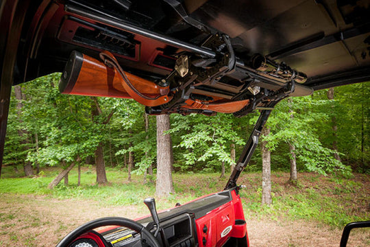 Seizmik 04 + A Cat/ Hon/JD/ Kaw/ Pol/ Suz/ Yam OHGR 2 Gun Rack 1.75 Clamp - Cargo Organization