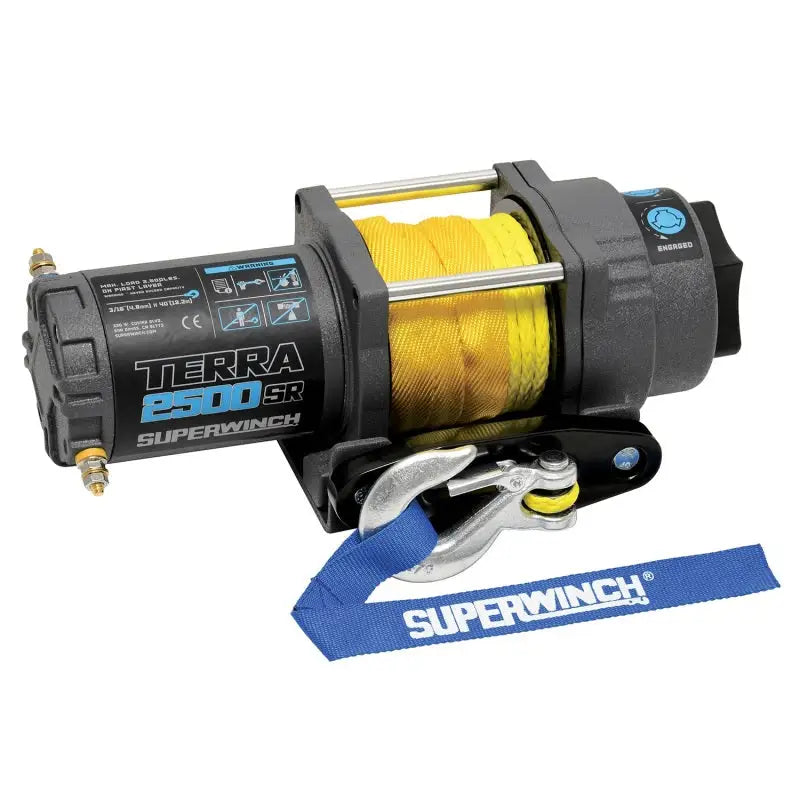 AFX Motorsports | Superwinch 2500 LBS 12V DC 3/16in x 40ft Synthetic Rope Terra 2500SR Winch - Gray Wrinkle